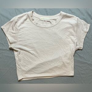 Ocean Drive Tan Crop T-Shirt Short Sleeve Fitted